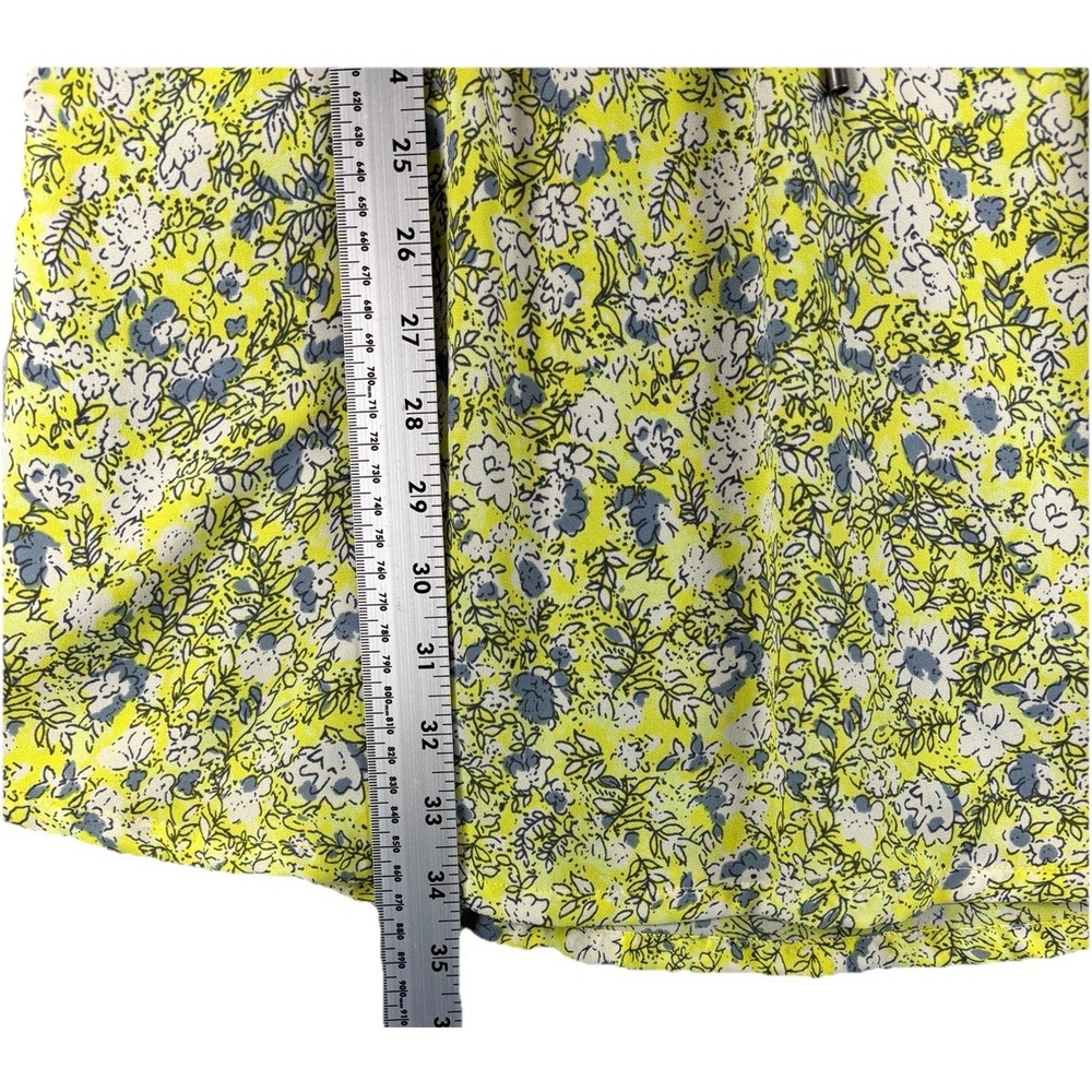 Anthro Maeve Galen Floral Dress Yellow Blue Boho Mini Sz S Pockets Sheer Coastal - Picture 16 of 16